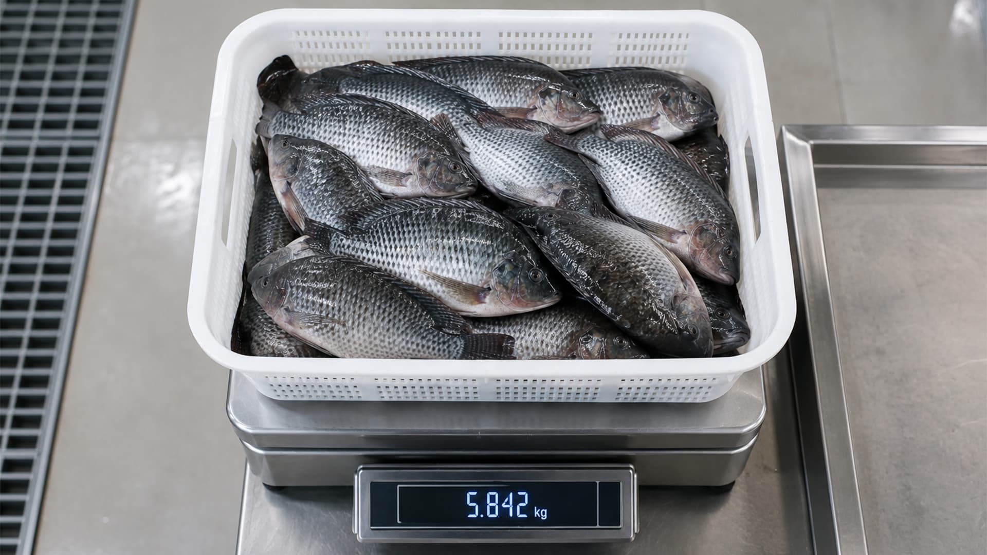 Tilapia — Calibrage et pesée par lot