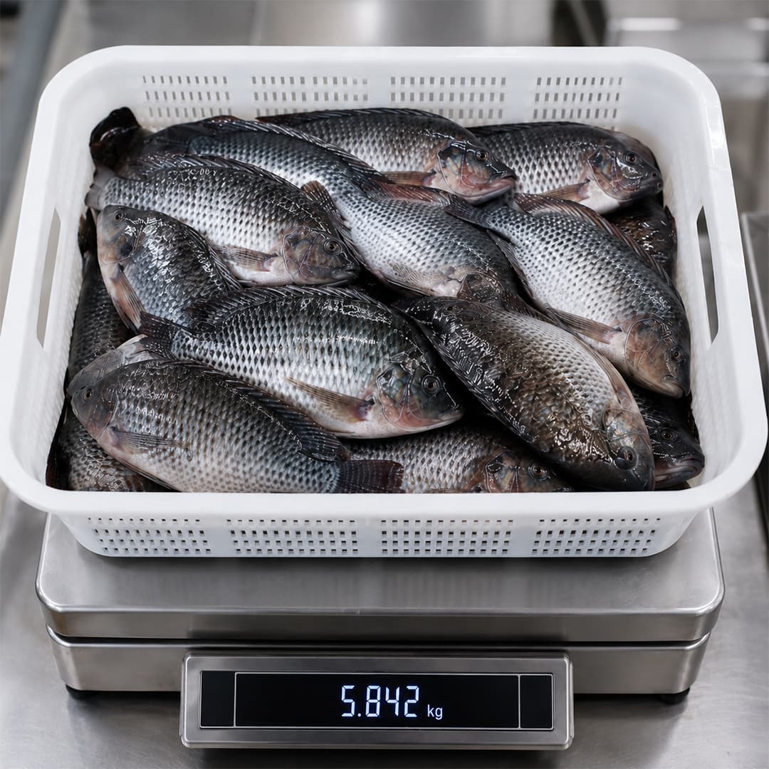 Tilapia — Calibrage et pesée par lot