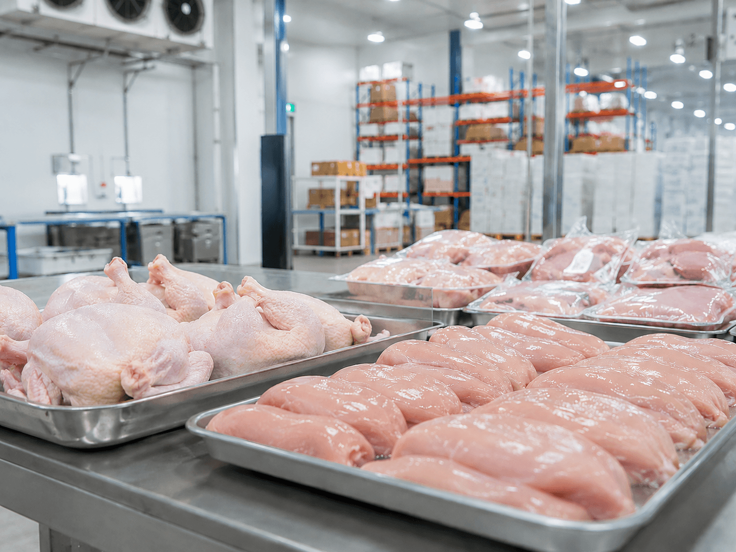 Découpes de poulet frais